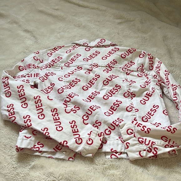 Guess Logo Print Denim Jacket XS | Y2K Streetwear Baddie Vibes - Picture 5 of 5